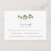 モダンビーチ先結婚式RSVPカード エンクロージャーカード (正面)