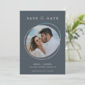 モダンビーチ写真ウェディング日付の保存 セーブザデート (スタンド正面)