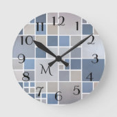 モダンビーチ幾何学模様モノグラム壁時計 ラウンド壁時計 (正面)