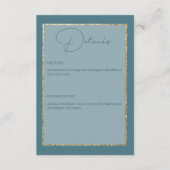 モダンビーチ抽象芸術ティール（緑がかった色）と金ゴールド結婚詳細 エンクロージャーカード (正面)
