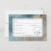 モダンビーチ抽象芸術結婚の応答カード 出欠カード (正面)