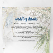 モダンビーチ結婚テーマ 三つ折り招待状 (内部最初)