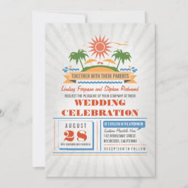 モダンビーチ結婚式招待状 招待状