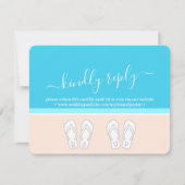 モダンビーチ結婚式RSVP食事選択曲要求 出欠カード (正面)