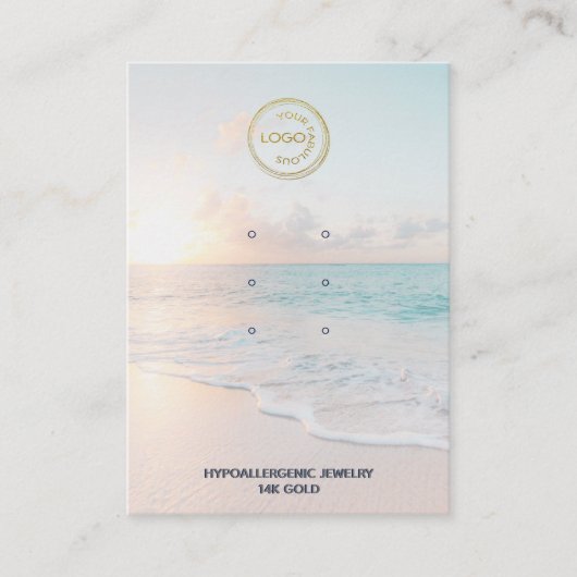 モダンビーチ3対のスタッドイヤリング表示 名刺 (正面)