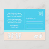 モダンビーチ&かわいいビーチサンダル新しいアドレス移動 案内ポストカード (裏面)