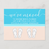 モダンビーチ&かわいいビーチサンダル新しいアドレス移動 案内ポストカード (正面)