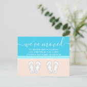 モダンビーチ&かわいいビーチサンダル新しいアドレス移動 案内ポストカード (スタンド正面)