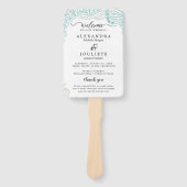 モダンビーチ | ティール(緑がかった色)結婚式 プログラムハンドファン ハンドファン (正面)