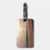 モダンビーチ，夕日，プルメリア ラゲッジタグ (裏面縦)