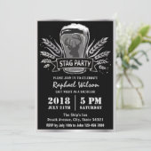 モダンビール大麦ハントパーティー/バチェラーパーティーカード 招待状 (スタンド正面)