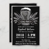 モダンビール大麦ハントパーティー/バチェラーパーティーカード 招待状 (正面/裏面)