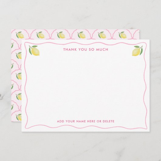 モダンピかわいらしッ縁どクの波のシトラスの赤ちゃん サンキューカード (正面/裏面)