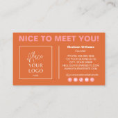 モダンピはっきりしたンクオレンカスタムジのロゴソーシャルメディア 名刺 (裏面)