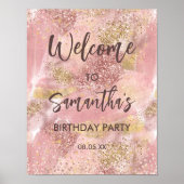 モダンピアートッガーリーク金ゴールドフェイクグリッター歓迎 ポスター (正面)