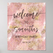 モダンピアートッガーリーク金ゴールドフェイクグリッター歓迎 ポスター (正面)