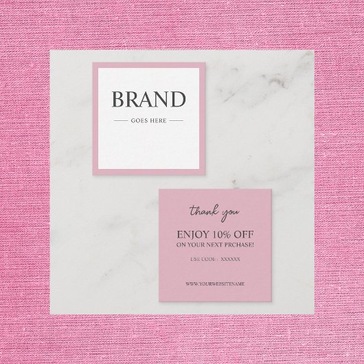 モダンピエレガントックカスタムの割引カード スクエア名刺