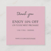 モダンピエレガントックカスタムの割引カード スクエア名刺 (正面)