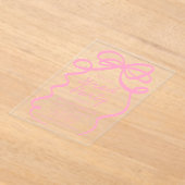 モダンピエレガントックボウ卒業パーティー アクリル招待状 (レイダウン)