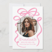 モダンピエレガントックボウ2写真卒業 案内状 (正面)