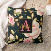 モダンピエレガントックローズ金ゴールド離れモノグラム クッション (ブランケット)