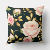 モダンピエレガントックローズ金ゴールド離れモノグラム クッション (裏面)