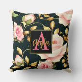 モダンピエレガントックローズ金ゴールド離れモノグラム クッション (正面)