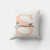 モダンピエレガントッパーソナライズされたク・モノグラムイニシャル クッション (裏面)