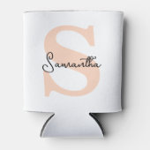 モダンピエレガントッパーソナライズされたク・モノグラムイニシャル 缶クーラー (正面)