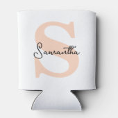 モダンピエレガントッパーソナライズされたク・モノグラムイニシャル 缶クーラー (裏面)