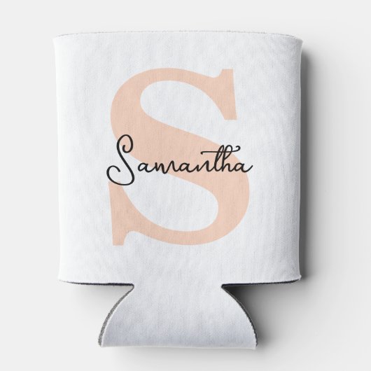 モダンピエレガントッパーソナライズされたク・モノグラムイニシャル 缶クーラー (裏面)