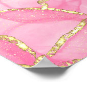 モダンピエレガントンクと金ゴールド結婚の歓迎サイン ポスター (角)