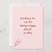 モダンピエレガントンク写真誕生日カード サンキューカード (裏面)