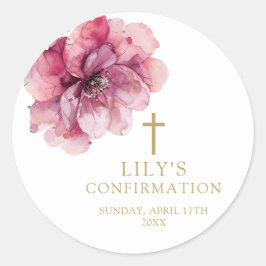 モダンピエレガントンク水色フローラ確認 ラウンドシール