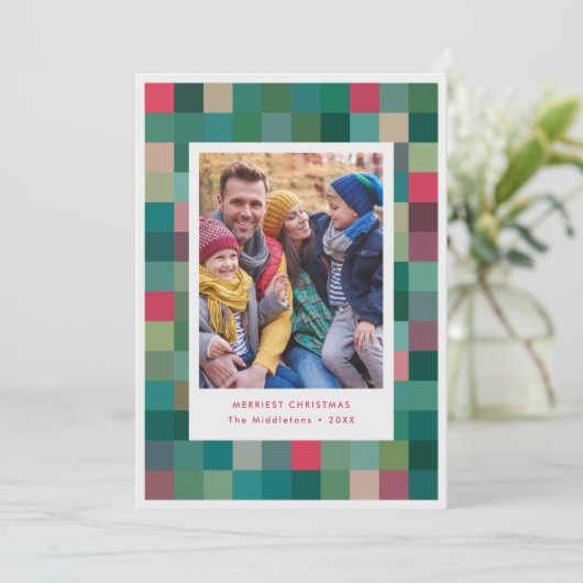 モダンピカラフルク市松模様にス写真 シーズンカード (スタンド正面)