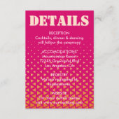 モダンピカラフルンクとオレンジの幾何結婚図形 エンクロージャーカード (正面)