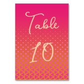 モダンピカラフルンクとオレンジの幾何結婚図形 テーブルナンバー (正面)