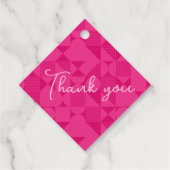 モダンピカラフルンクとオレンジの幾何結婚図形 フェイバータグ (裏面)