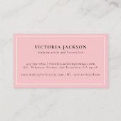 モダンピガーリーンクリップ白エレガント美しい化粧 名刺 (裏面)