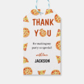モダンピザサンキューラベル誕生日パーティー ギフトタグ (正面)