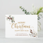 モダンピシンプルネコーンメリークリスマスビジネス シーズンカード (スタンド正面)