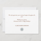 モダンピシンプルネコーンメリークリスマスビジネス シーズンカード (裏面)