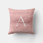 モダンピスタイリッシュッガーリークグリッターモノグラム名 クッション (裏面)