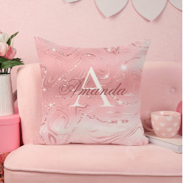 モダンピスタイリッシュッガーリークグリッターモノグラム名 クッション