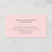 モダンピスタイリッシュンクと黒のドット | カスタムカラー 名刺 (裏面)