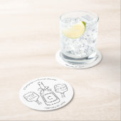モダンピックルボールとプロセッコのブライズシャワー ラウンドペーパーコースター (インサイチュ)