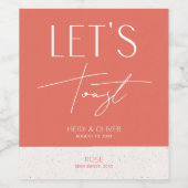 モダンピミニマルク結婚パーソナライズされたボトル ワインラベル (シングルラベル)