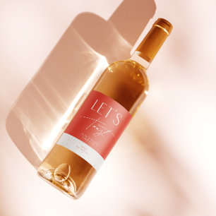 モダンピミニマルク結婚パーソナライズされたボトル ワインラベル