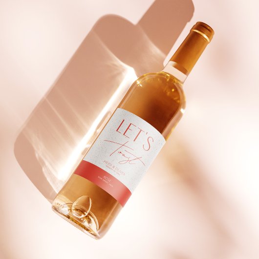 モダンピミニマルク結婚パーソナライズされたボトル ワインラベル