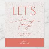 モダンピミニマルク結婚パーソナライズされたボトル ワインラベル (シングルラベル)